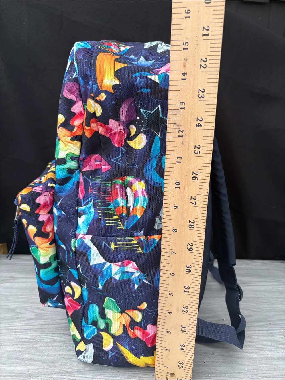 JanSport Navy Multicolor Unicorn & Lightning Print Backpack - Picture 4 of 9